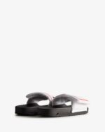 Hunter Women's Terry Towelling Logo Adjustable Slides White-Black - Image 4