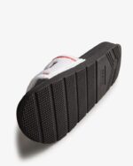 Hunter Women's Terry Towelling Logo Adjustable Slides White-Black - Image 5