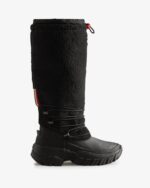 Hunter Women's Wanderer Vegan Shearling Insulated Tall Snow Boots Black - Image 2