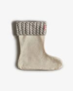 Recycled Mini Cable Knitted Cuff Hunter Short Boot Socks - Image 3