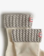Recycled Mini Cable Knitted Cuff Hunter Short Boot Socks - Image 4