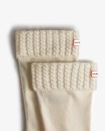 Recycled Mini Cable Knitted Cuff Tall Hunter Boot Socks - Image 4