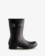 Women's Hunter Tour Foldable Short Rain Boots Black - Image 2